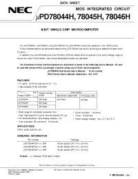 Datasheet UPD780018 manufacturer NEC